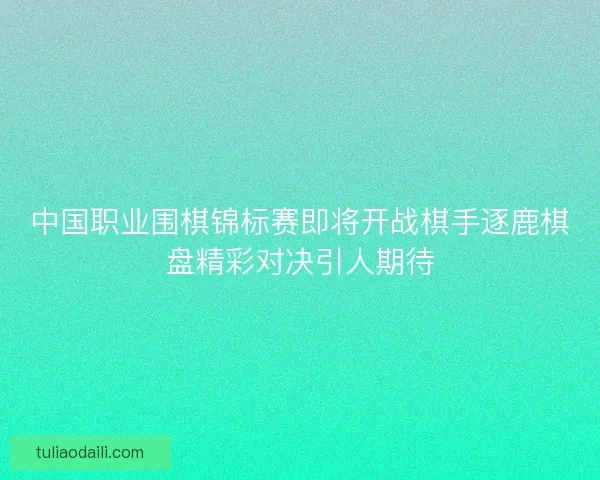 中国职业围棋锦标赛即将开战棋手逐鹿棋盘精彩对决引人期待