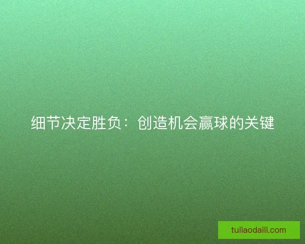 细节决定胜负:创造机会赢球的关键 细节决定胜负:创造机会赢球的关键