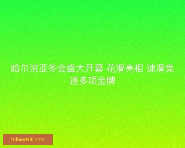 哈尔滨亚冬会盛大开幕 花滑亮相 速滑竞逐多项金牌