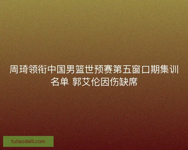 周琦领衔中国男篮世预赛第五窗口期集训名单 郭艾伦因伤缺席